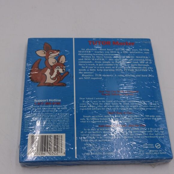 Tutor Master Learn DOS Vintage PC Floppy 3 1/3 Disc - Picture 2 of 13